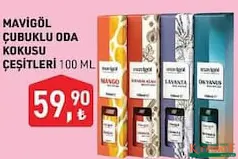 MAVİGÖL ÇUBUKLU ODA KOKUSU ÇEŞİTLERİ 100 ML fiyat ve kampanya bilgisi